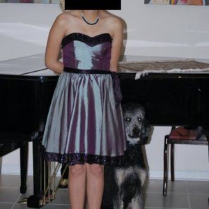 Betsey Johnson 2000s Purple/Green Holographic Rhinestone Dress (Size 4)